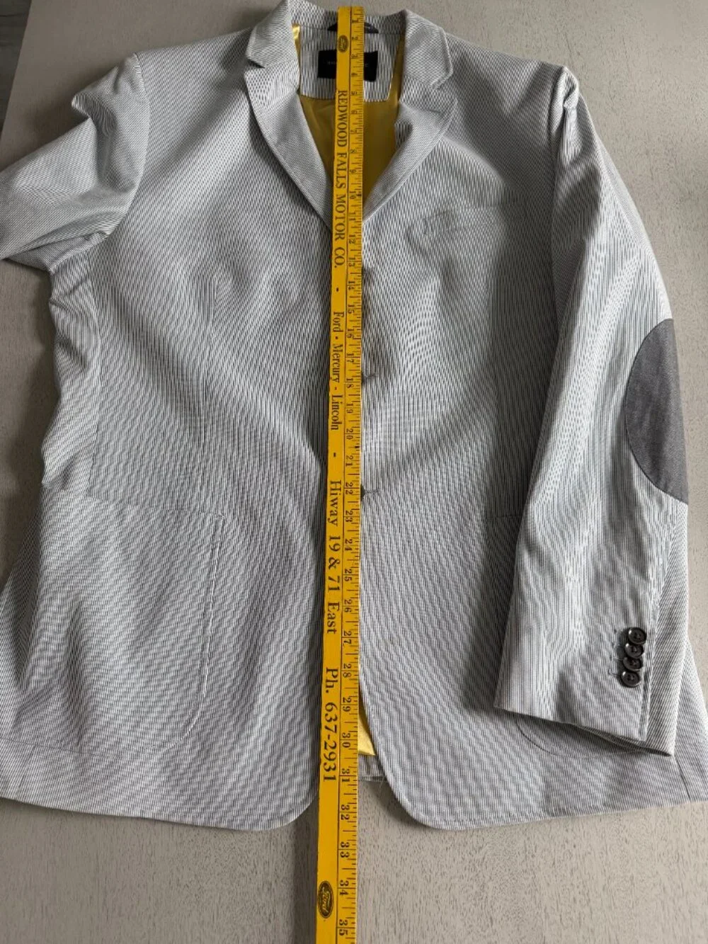 Banana Republic Suit Jacket, 44R, Striped with Yellow Lining